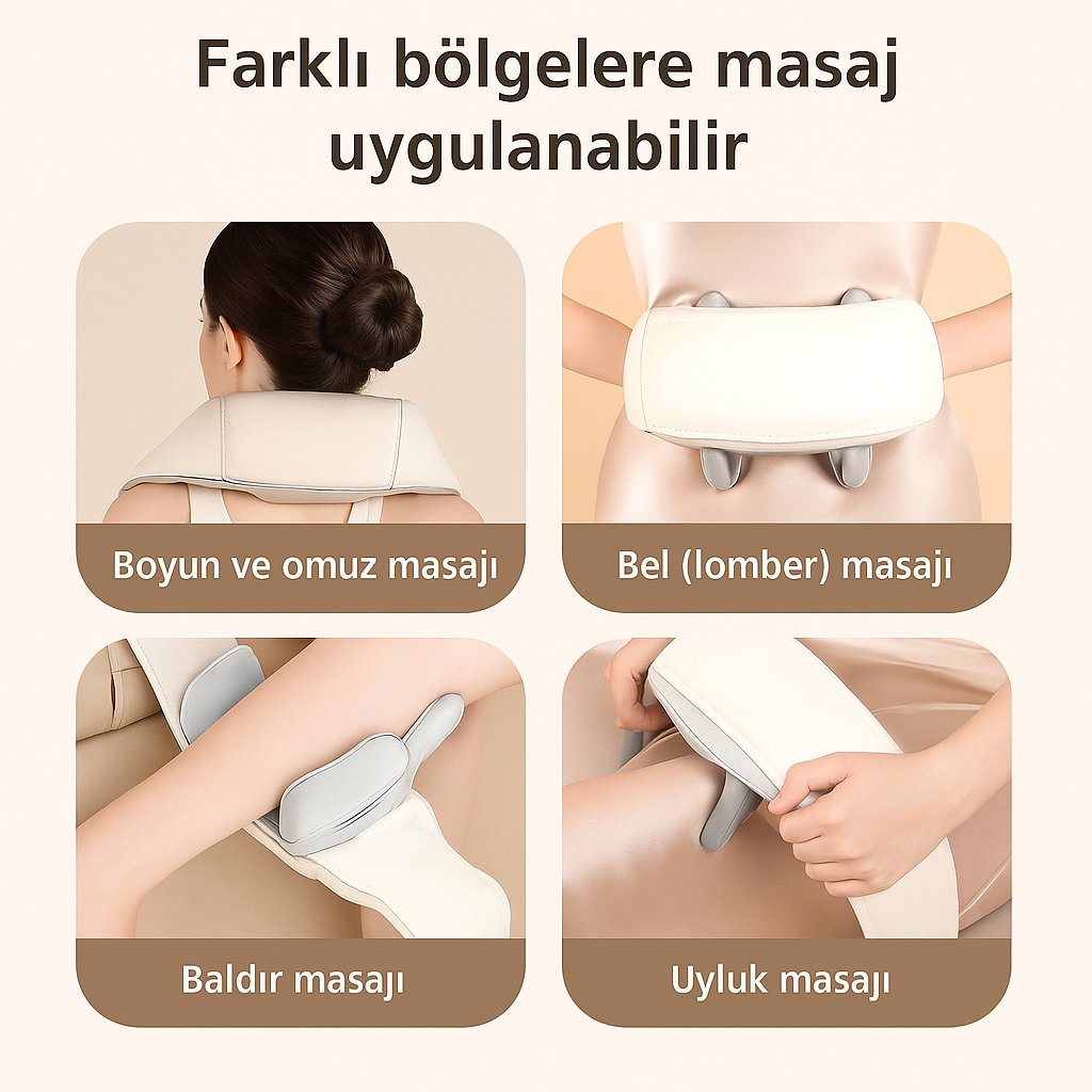 Şarjlı Ovmalı ısı terapili Boyun Sırt Masaj Aleti