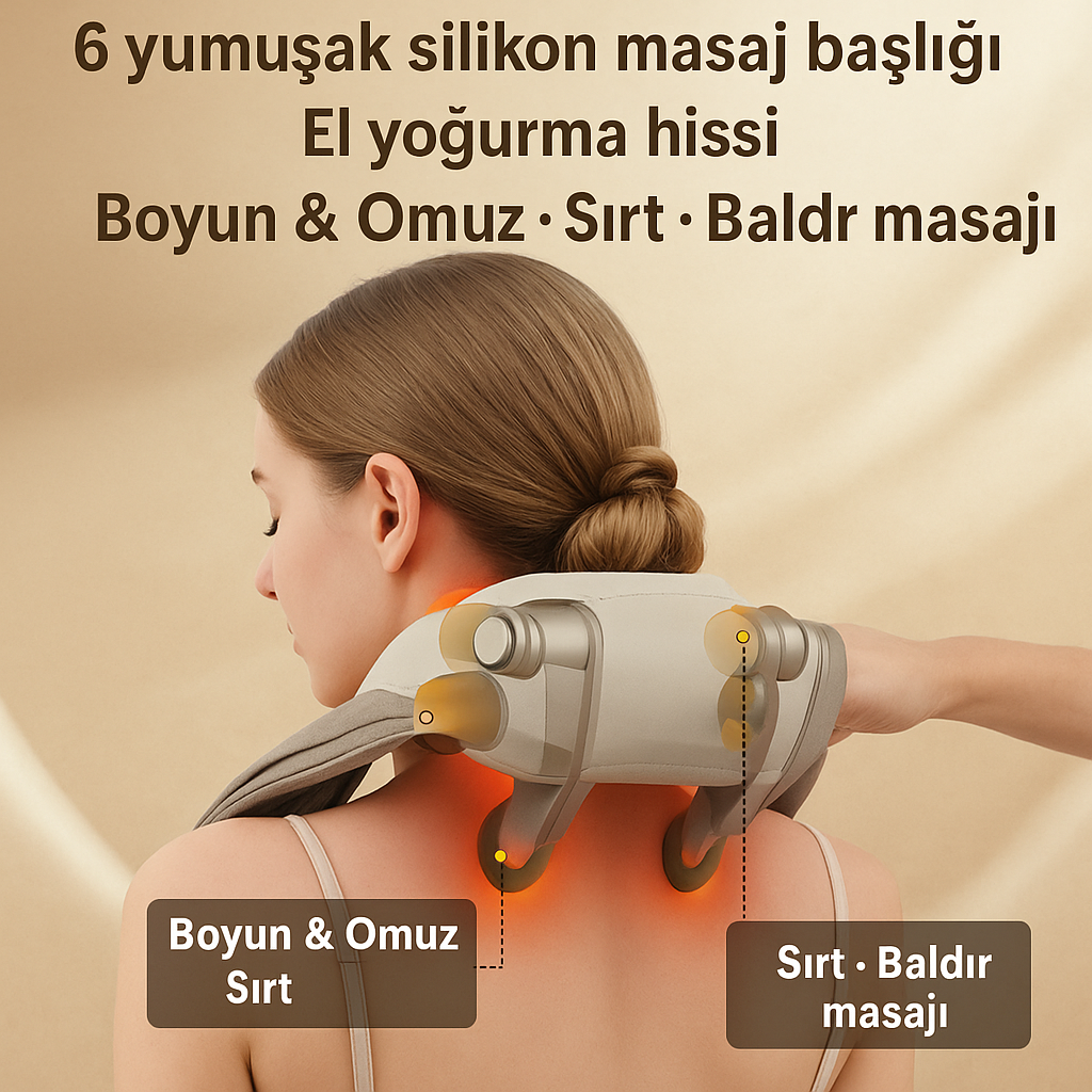 Şarjlı Ovmalı ısı terapili Boyun Sırt Masaj Aleti